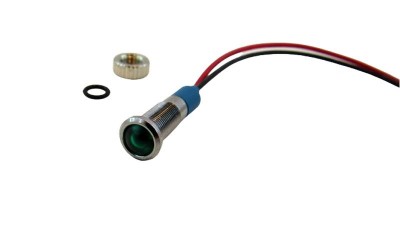 Світлодіодний індикатор водонепроникний LED 24V зелений 6мм (17447)