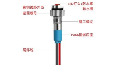 Світлодіодний індикатор водонепроникний LED 24V зелений 6мм (17447)