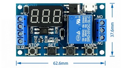 Модуль реле затримки включення JZ-801 LED таймер (17509)