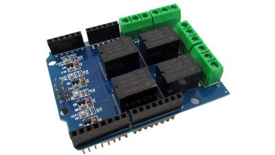 Модуль реле 4-канальний 5V плата розширення HIR-4102-L-5V для Arduino (17555)