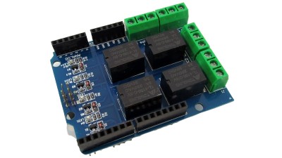 Модуль реле 4-канальний 5V плата розширення HIR-4102-L-5V для Arduino (17555)