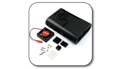 Корпус пластиковий з вентилятором для Raspberry Pi 4B ABS чорний (17980)