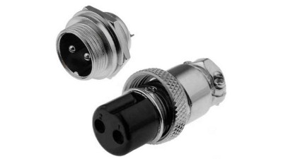 Розєм штекер циліндричний для зарядки електровелосипеда GX16 2pin (17981)