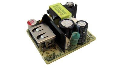 Мініатюрний блок живлення без корпусу з USB AC-DC 5V 1A (18062)