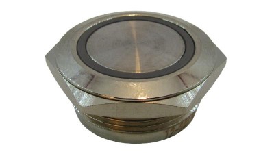 Кнопка антивандальна тактова без фіксації хром 22мм червоний колір (18104)