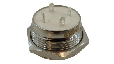 Кнопка антивандальна тактова без фіксації хром 19мм червоний колір (18106)