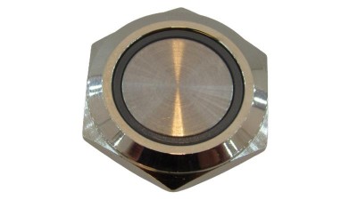 Кнопка антивандальна тактова без фіксації хром 19мм червоний колір (18106)