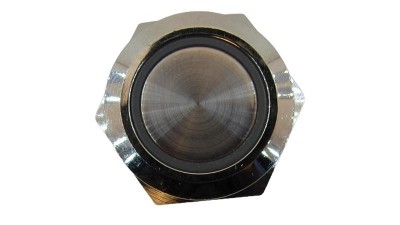 Кнопка антивандальна тактова без фіксації хром 19мм білий колір (18107)