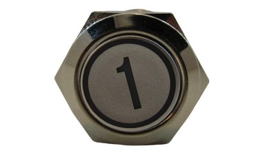 Антивандальная кнопка для ліфта без фіксації 1 поверх 19мм синій колір (18109)