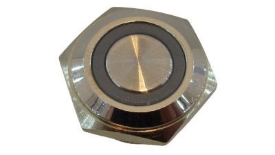 Кнопка антивандальна тактова без фіксації хром 16мм червоний колір (18111)