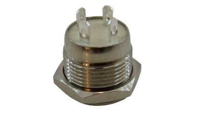 Кнопка антивандальна тактова без фіксації хром 12мм червоний колір (18114)