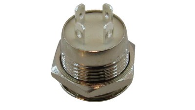 Кнопка антивандальна тактова без фіксації хром 12мм жовтий колір (18115)