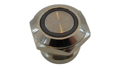 Кнопка антивандальна тактова без фіксації хром 12мм зелений колір (18117)