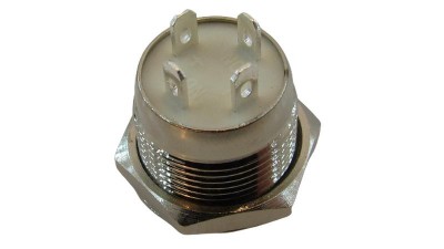 Кнопка антивандальна тактова без фіксації хром 12мм зелений колір (18117)