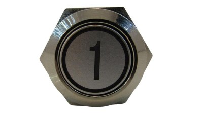 Кнопка антивандальна для ліфта без фіксації 1 поверх 19мм синій колір (18118)