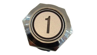 Кнопка антивандальна для ліфта без фіксації 1 поверх 19мм синій колір (18118)