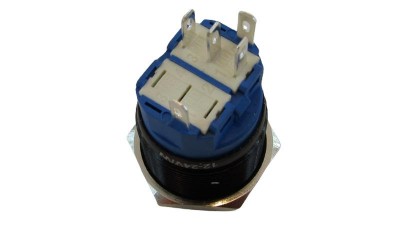 Кнопка антивандальна тактова без фіксації чорна 22мм білий колір (18119)