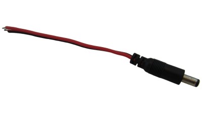 Штекер чорний з кабелем DC тато 5.5*2.1мм 0.75мм 15см (18197)