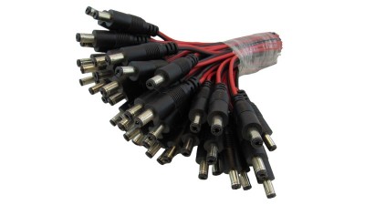 Штекер чорний з кабелем DC тато 5.5*2.1мм 0.75мм 15см (18197)