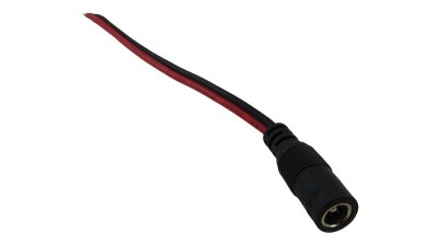 Роз'єм чорний з кабелем DC мама 5.5*2.1мм 0.75мм 15см (18198)