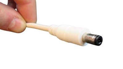 Штекер білий з кабелем DC тато 5.5*2.1мм 0.75мм 15см (18199)