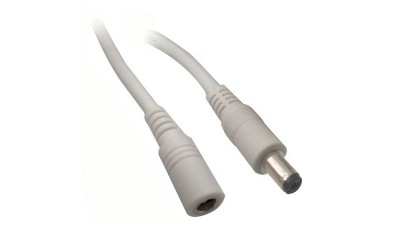 Штекер білий з кабелем DC тато 5.5*2.1мм 0.75мм 15см (18199)