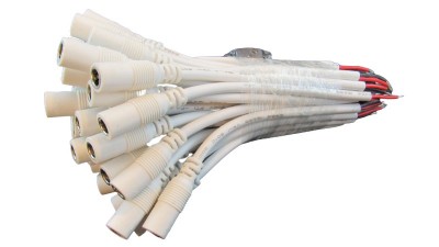 Роз'єм білий з кабелем DC мама 5.5*2.1мм 0.75мм 15см (18200)