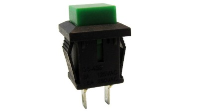 Кнопка без фіксації DS-430 1A 125V зелений колір (18431)