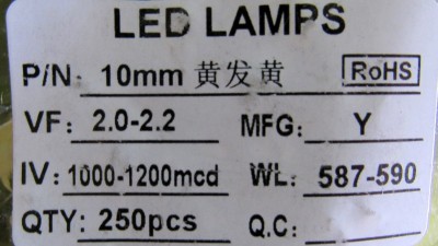 Світлодіод LED F10 10мм жовтий (18484)