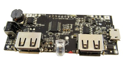 Плата Power Bank LCD 2*USB 5V 2A micro 64*27мм (18573)