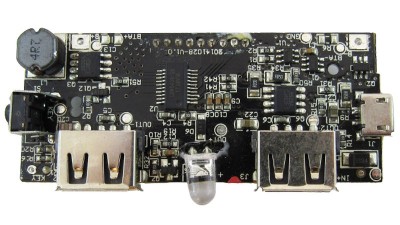 Плата Power Bank LCD 2*USB 5V 2A micro 64*27мм (18573)