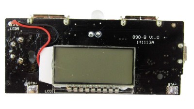 Плата Power Bank LCD 2*USB 5V 2A micro 64*27мм (18573)