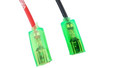 Пара ножових клем 6.3мм з кабелем 10см (18579)