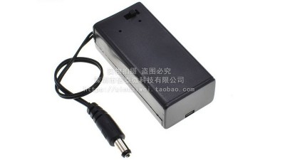 Батарейний бокс з кришкою та дротом для крони 9V 5.5*2.1мм (18622)