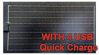 Сонячна зарядна станція напівгнучка чорна 25W Quick Charge 4*USB (18641)
