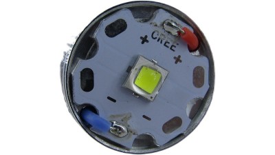 Світлодіод з тримачем фітіль ліхтарика 22.7мм під дві батареї (18716)