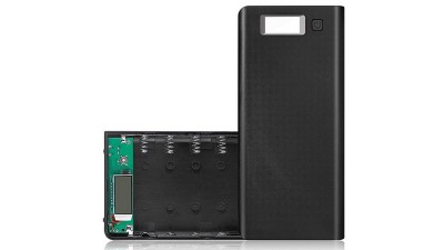 Корпус Power Bank з дисплеєм LCD 8*18650 5V 2.8A 2*USB чорний (18806)