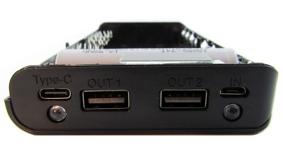 Корпус Power Bank з дисплеєм LCD 8*18650 5V 2.8A 2*USB чорний (18806)