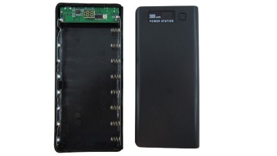 Корпус Power Bank з дисплеєм LCD 8*18650 2*USB 5V 2.8A чорний (18807)