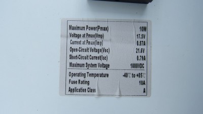 Сонячна панель полікристал 10W 18V 35*25см (18913)