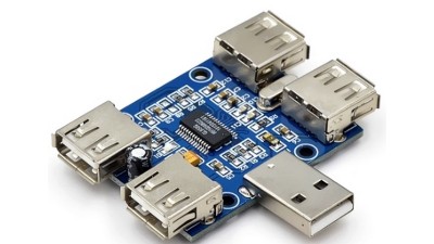 Концентратор USB HUB USB2.0 4-портовий модуль расширения USB чіп GL850G (18947)