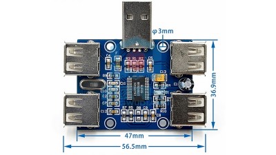Концентратор USB HUB USB2.0 4-портовий модуль расширения USB чіп GL850G (18947)