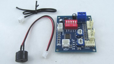 Термостат з контролером кулера регулятор швидкості вентилятора на 3 виходи 12V (19004)