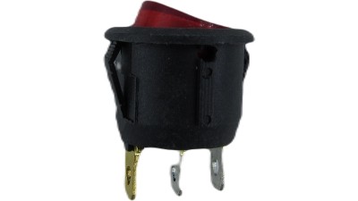 Перемикач круглий KCD1-105 20мм з підсвіткою 3pin дві позиції (19038)