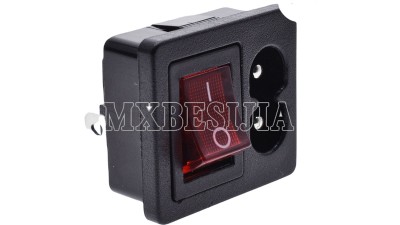 Роз`єм живлення AC-180 з переключателем (19081)