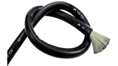 Ізольований кабель багатожильний силікон 12AWG 4.5mm 200C чорний 1м (19201)