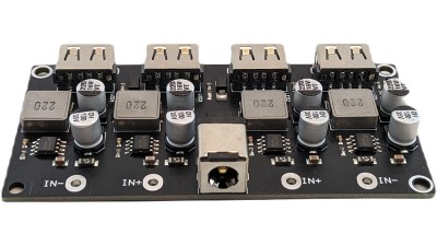 Модуль пониження напруги DC QC2.0 QC3.0 4*USB DC 5.5*2.5мм 6-32V to 5V (19230)