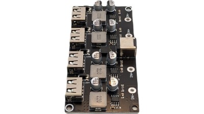 Модуль пониження напруги DC QC2.0 QC3.0 4*USB DC 5.5*2.5мм 6-32V to 5V (19230)