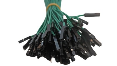 Кабель джгут Dupont силікон 30см мама мама зелений 1шт (19403)