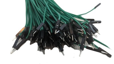 Кабель джгут Dupont силікон 30см тато мама зелений 1шт (19404)